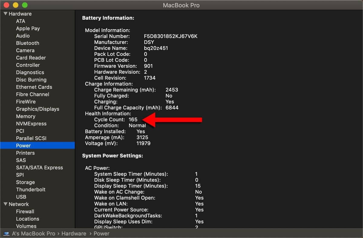 Macbook baterijos ciklai